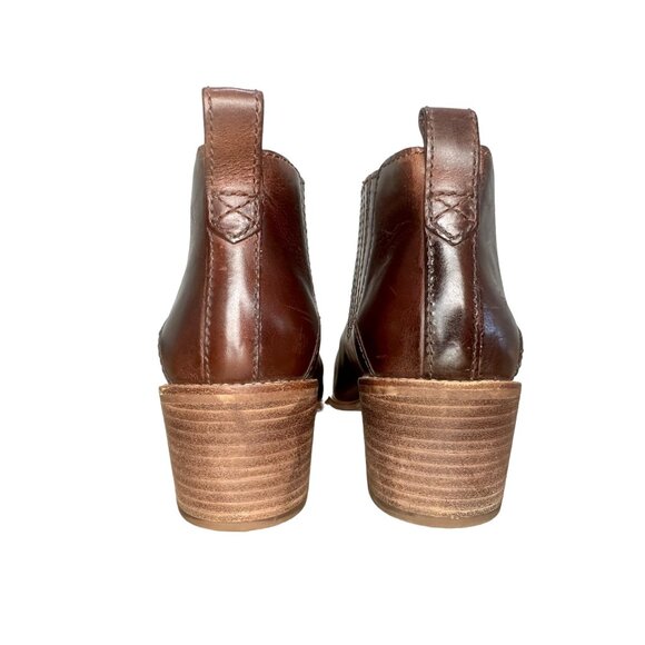 Madewell Bonham Boots Womens 8 Brown Leather Ankle Booties Chelsea Western Boho - Picture 7 of 16